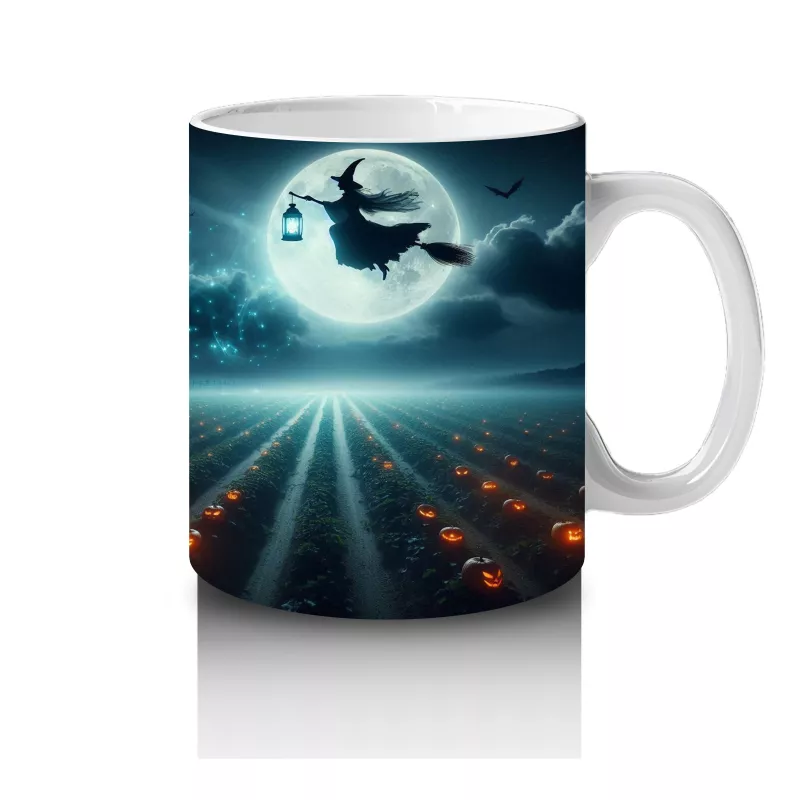 Dolunay Önünde Dev Göz Figürüyle Gotik Korku Temalı Cadılar Bayramı Baskılı Kupa - 4