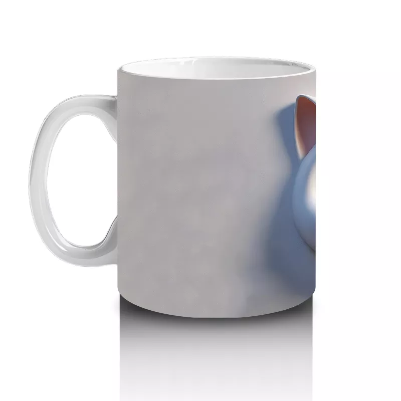 Duvar Arasından Bakan Sevimli Kedi Kafası - Baskılı kahve kupası - 2