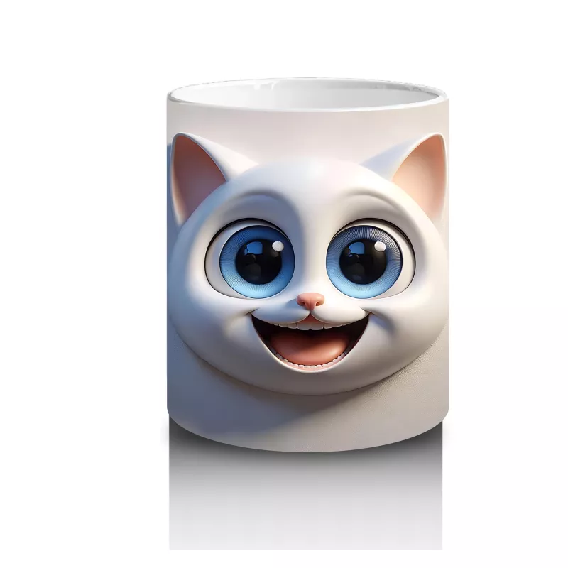 Duvar Arasından Bakan Sevimli Kedi Kafası - Baskılı kahve kupası - 3