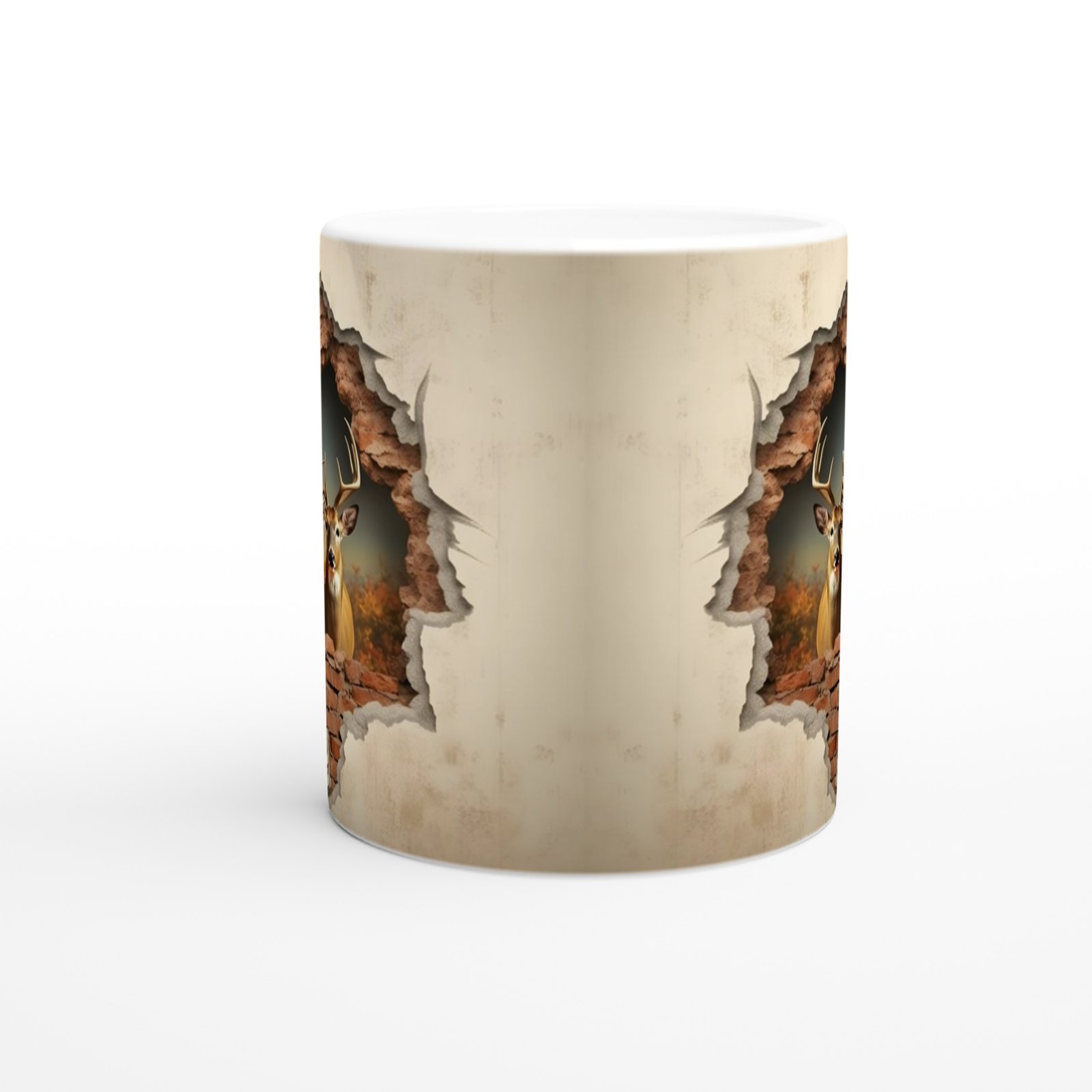 Duvar Kıran Geyik Baskılı Kupa Bardak - 2