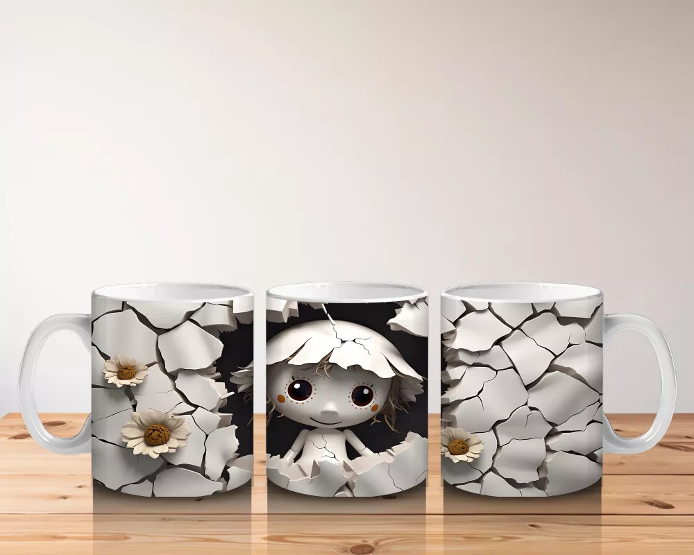 Duvar Yarığından Bakan Ürkek Gözler – Hediyelik Kahve Kupası - 5