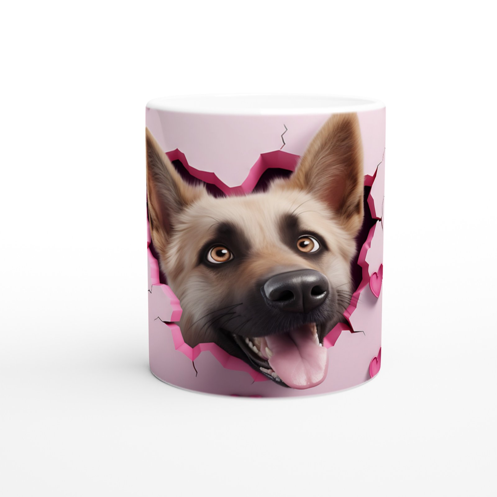 Duvarı Delen Alman Kurdu Temalı Baskılı Kupa Bardak