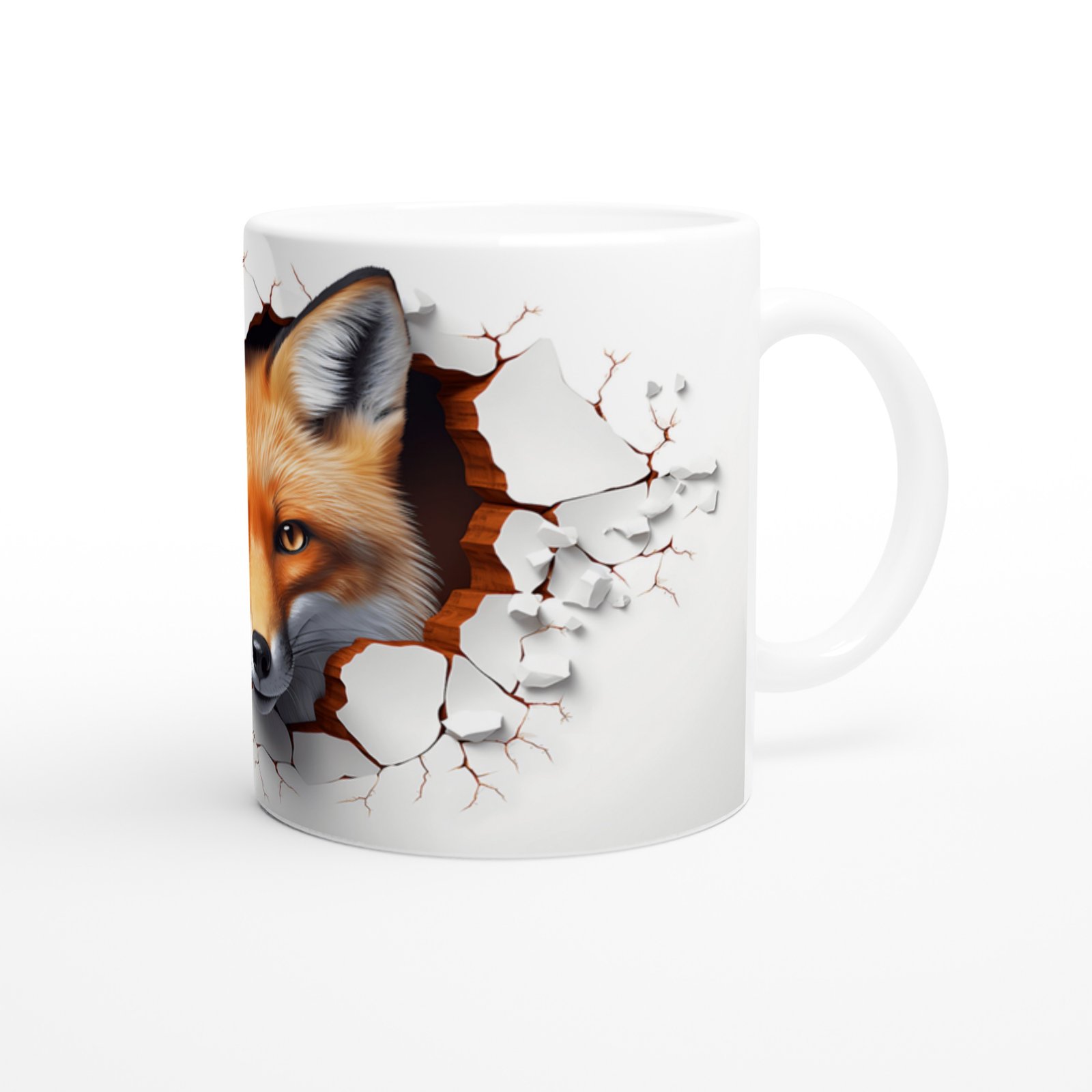 Duvarı Delen Bakışlar: Kızıl Tilki Desenli Baskılı Kupa Bardak - 2