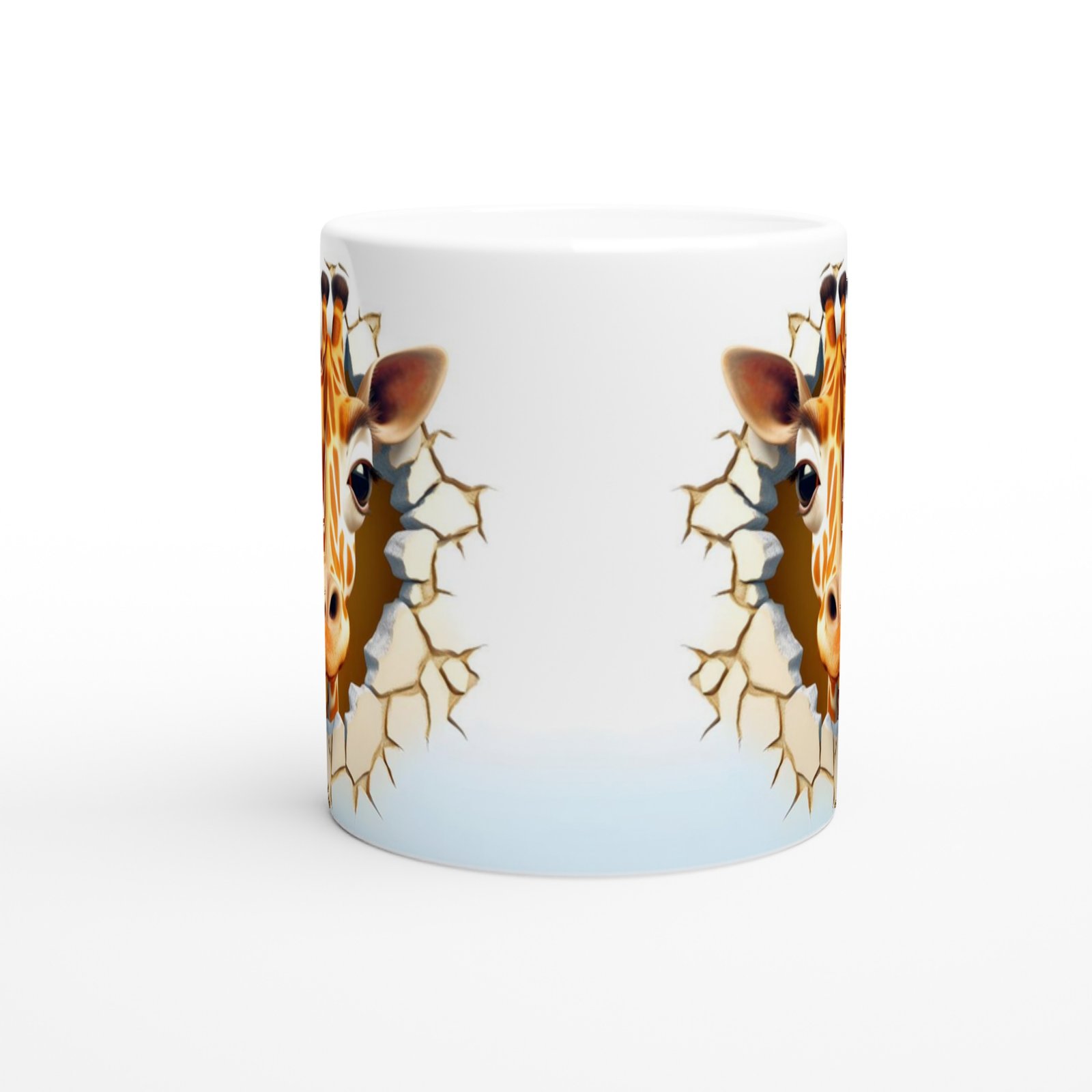 Duvarı Delen Meraklı Zürafa Kupa Bardak - 2