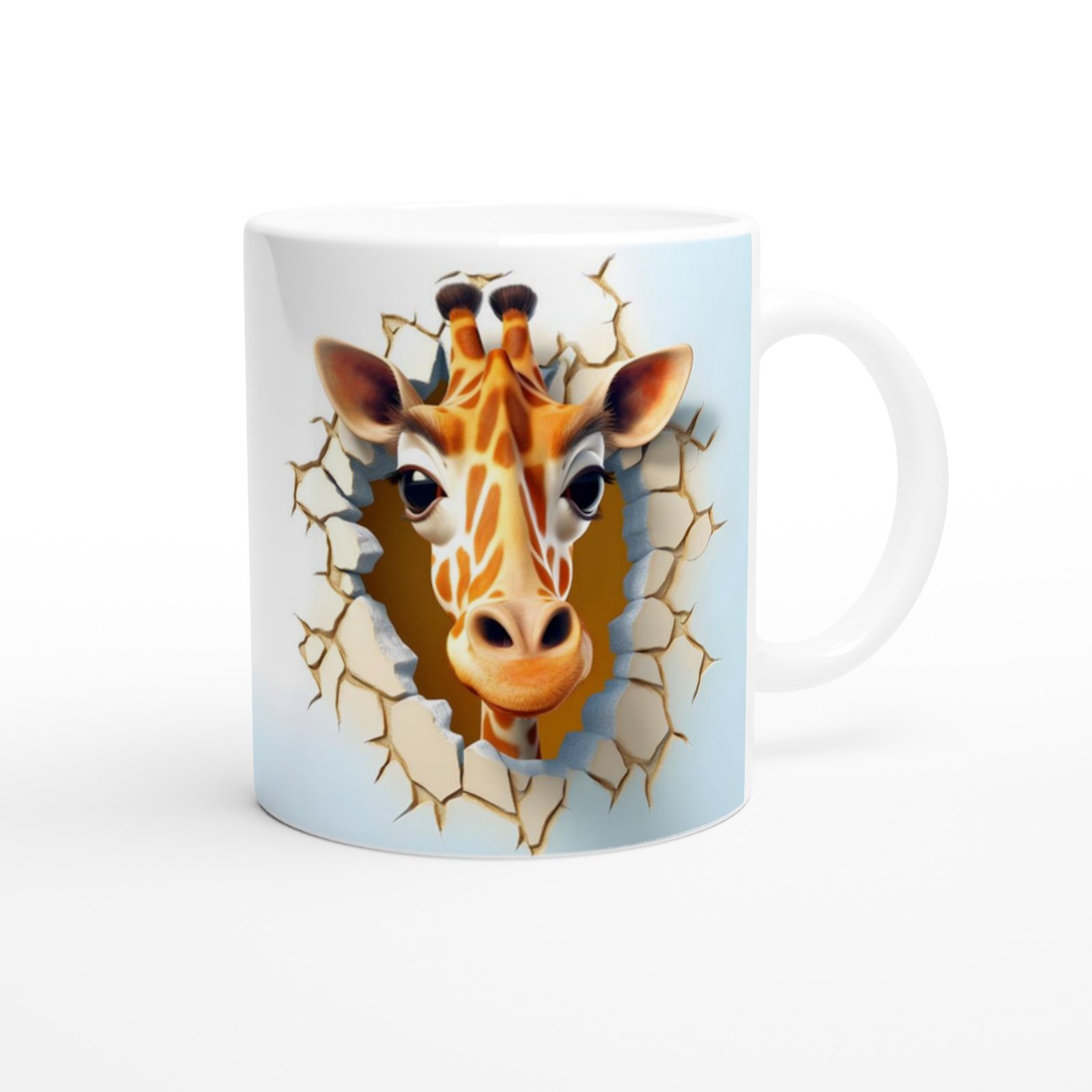 Duvarı Delen Meraklı Zürafa Kupa Bardak - 3