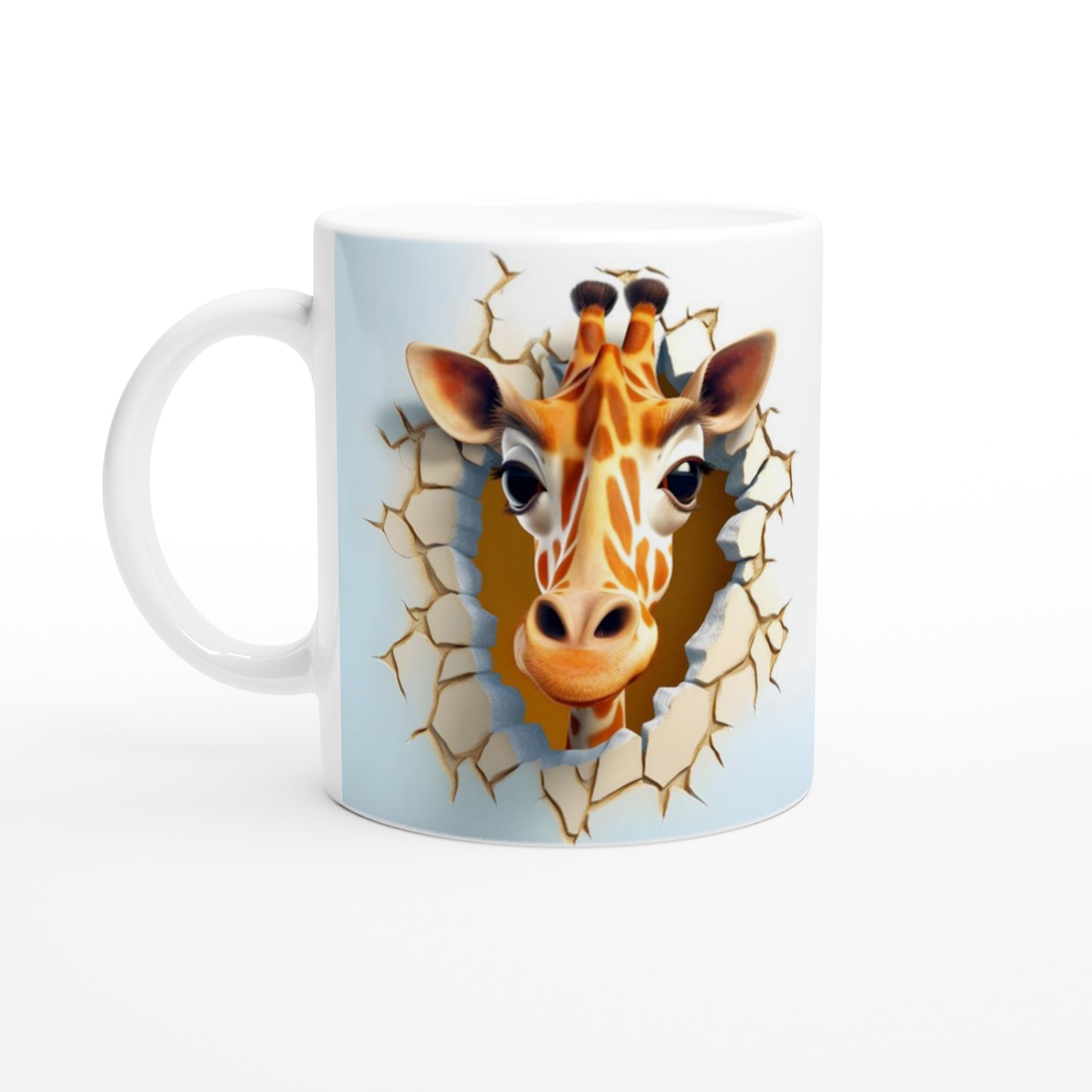 Duvarı Delen Meraklı Zürafa Kupa Bardak