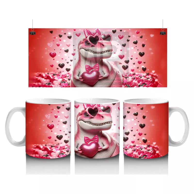 Duvarı Delen Pembe Kuyruklu Sevimli Canavar – Baskılı Kahve Kupası