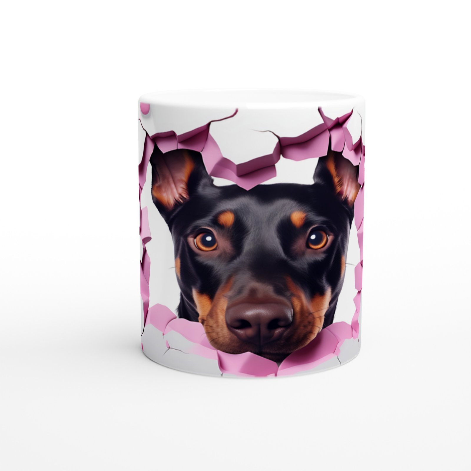 Duvarı Delen Rottweiler Temalı Baskılı Kupa Bardak