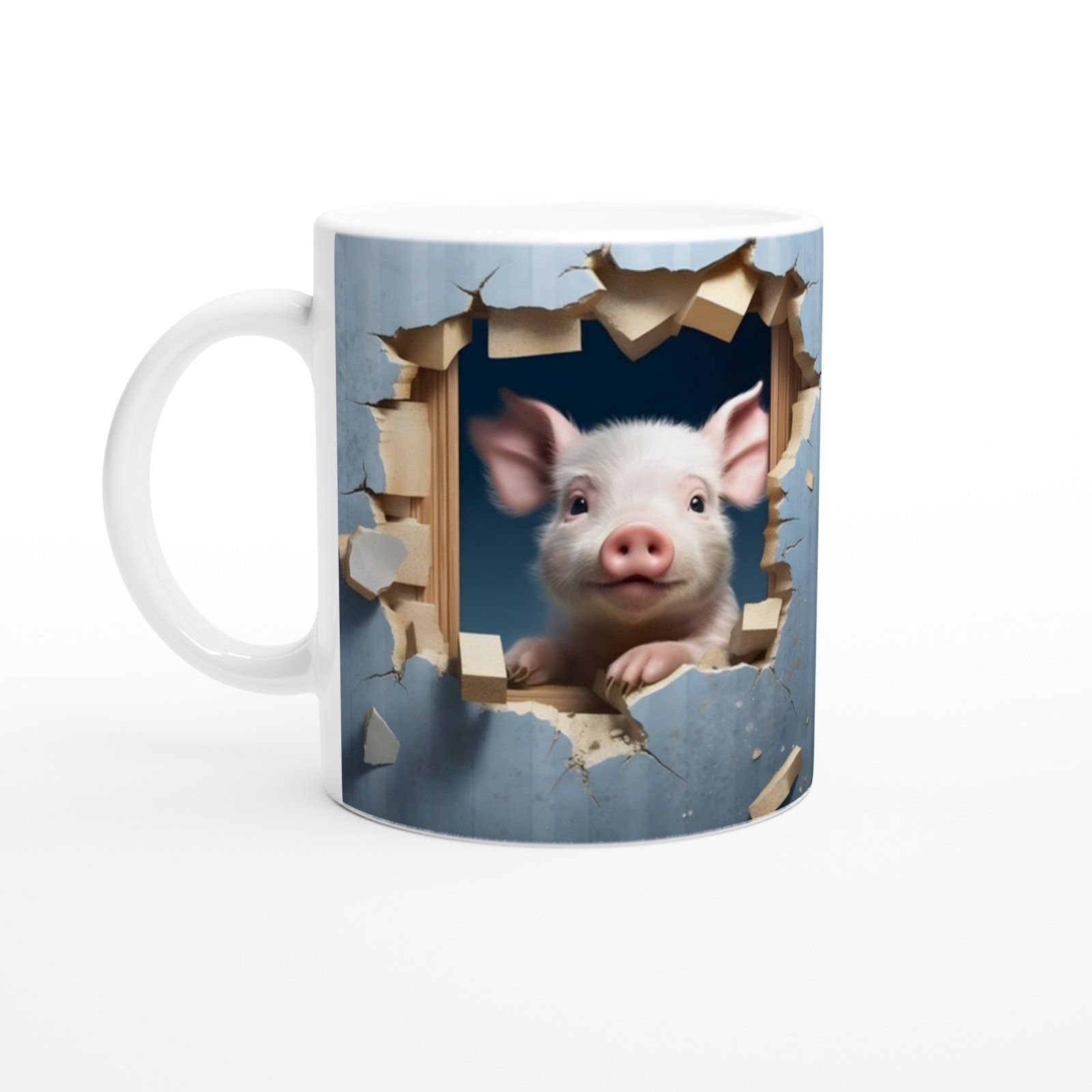 Duvarı Delen Sevimli Domuz Kupa Bardak