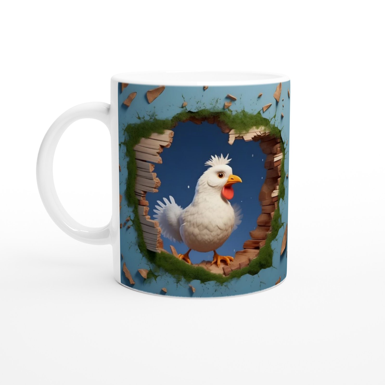 Duvarı Delen Tavuk Kupa Bardak