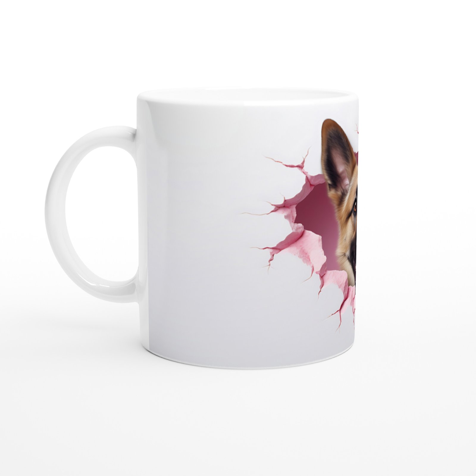 Duvarı Delip Bakan Alman Kurdu Temalı Baskılı Kupa Bardak - 2