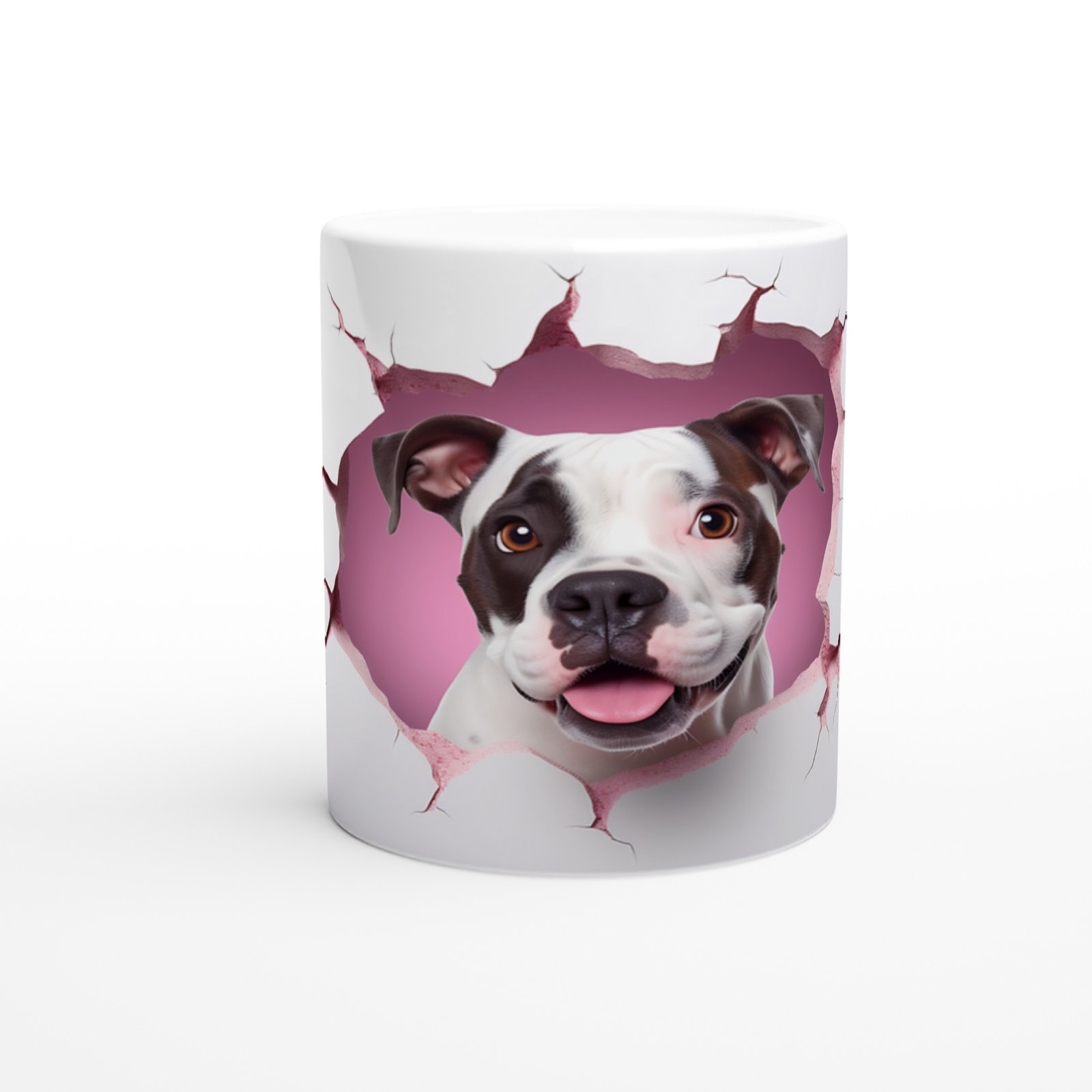 Duvarı Delip Bakan Boxer Köpek Temalı Baskılı Kupa Bardak