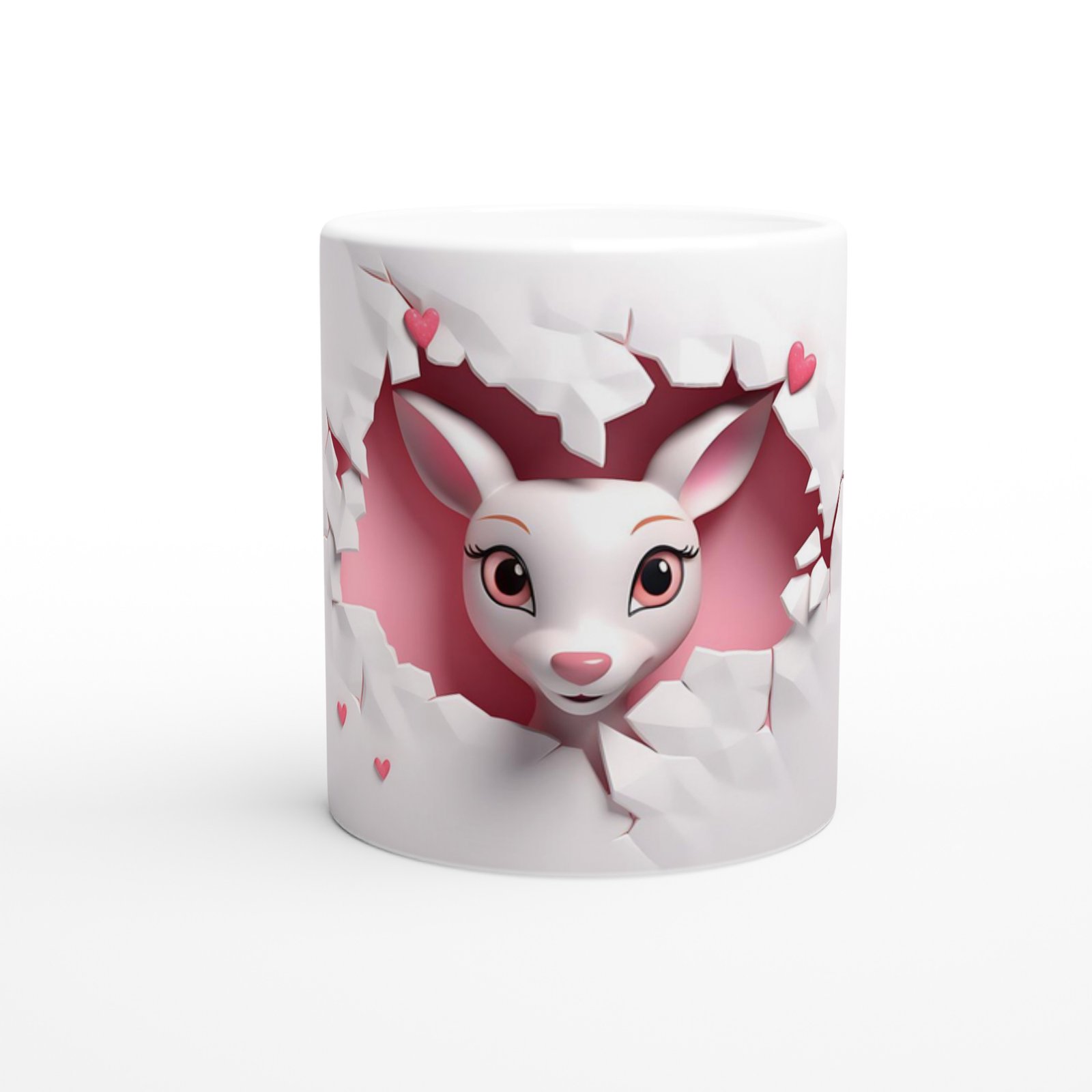 Duvarı Yarmış Sevimli Kanguru Temalı Baskılı Kupa Bardak