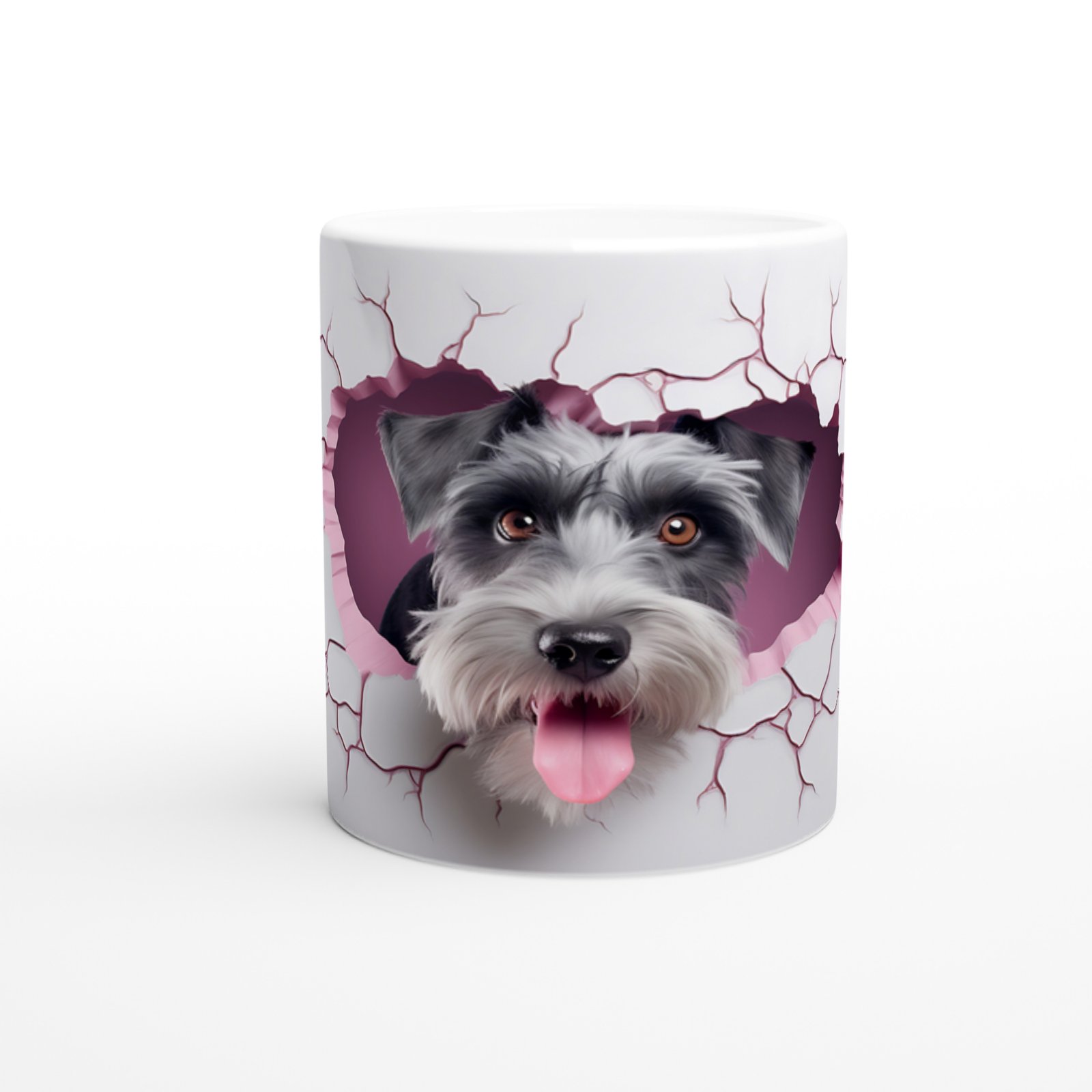 Duvarı Yarmış Sevimli Terrier Temalı Baskılı Kupa Bardak