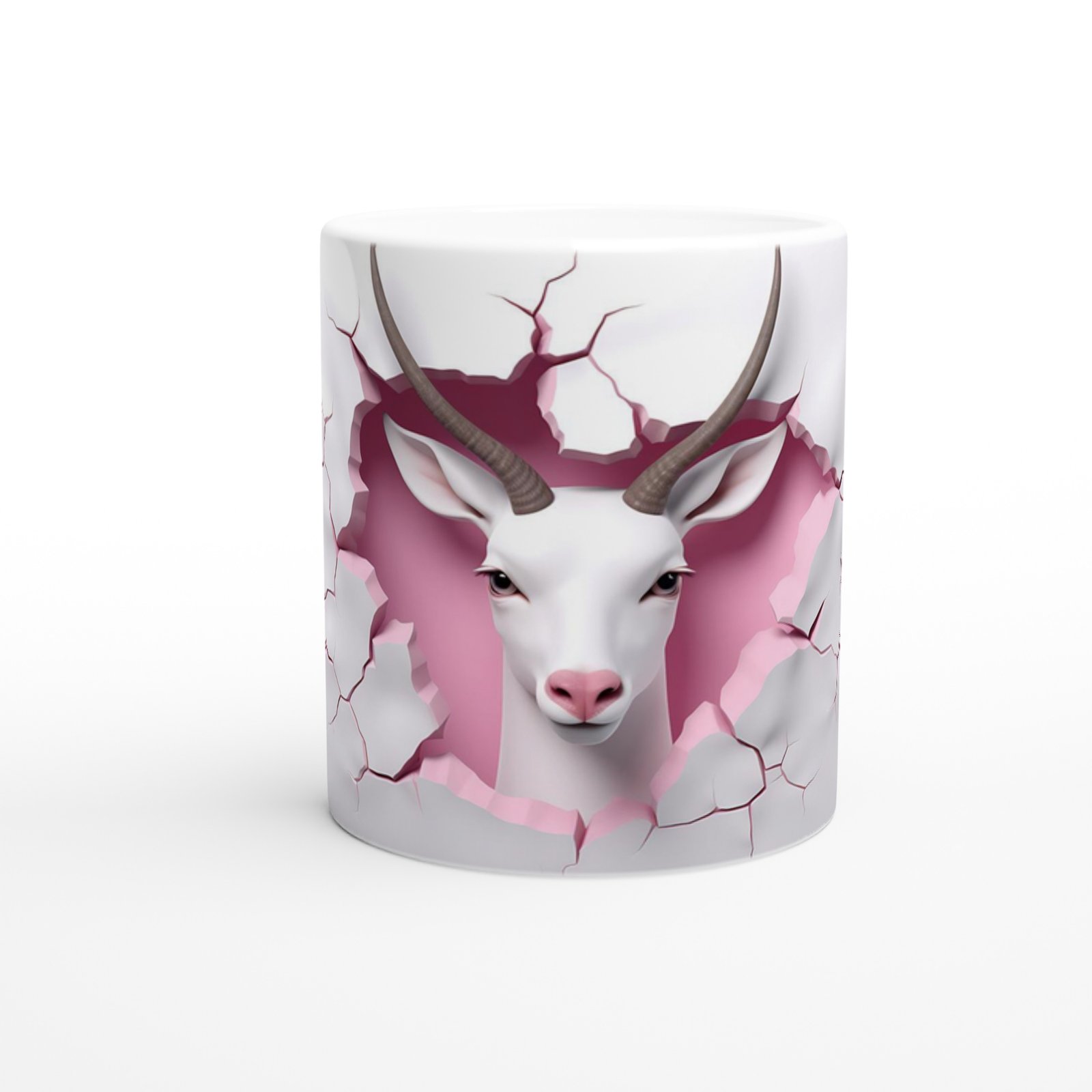 Duvarı Yarmış Zarif Geyik Temalı Baskılı Kupa Bardak