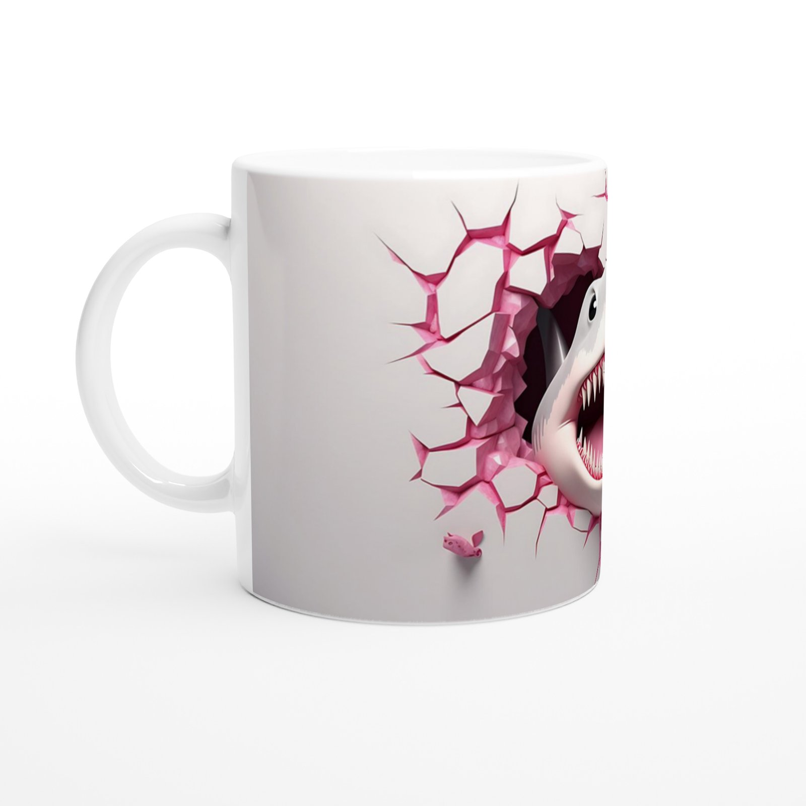 Duvarı Yırtan Köpekbalığı Temalı Baskılı Kupa Bardak - 2