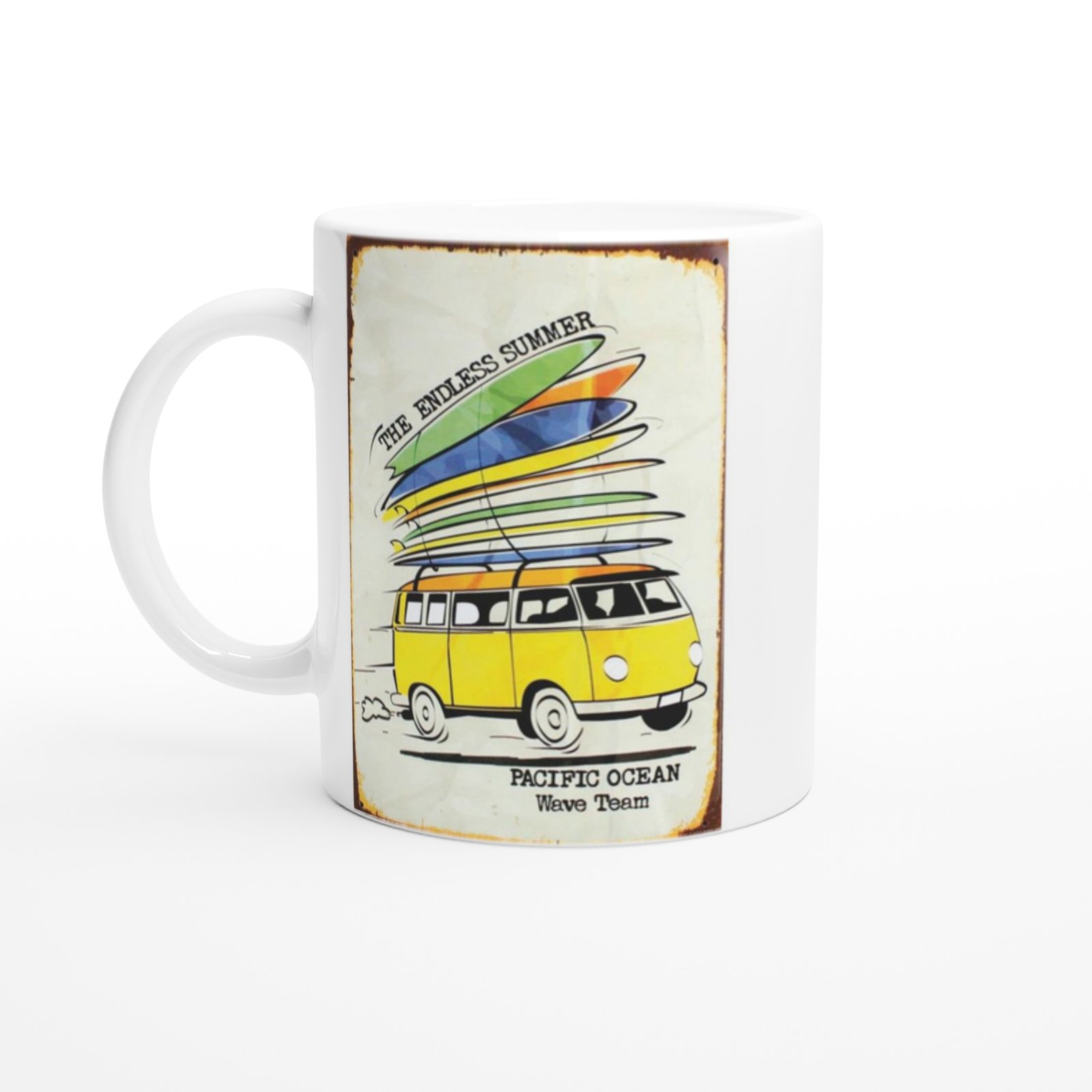 Endless Summer Retro Sörf Minibüs Baskılı Kupa Bardak