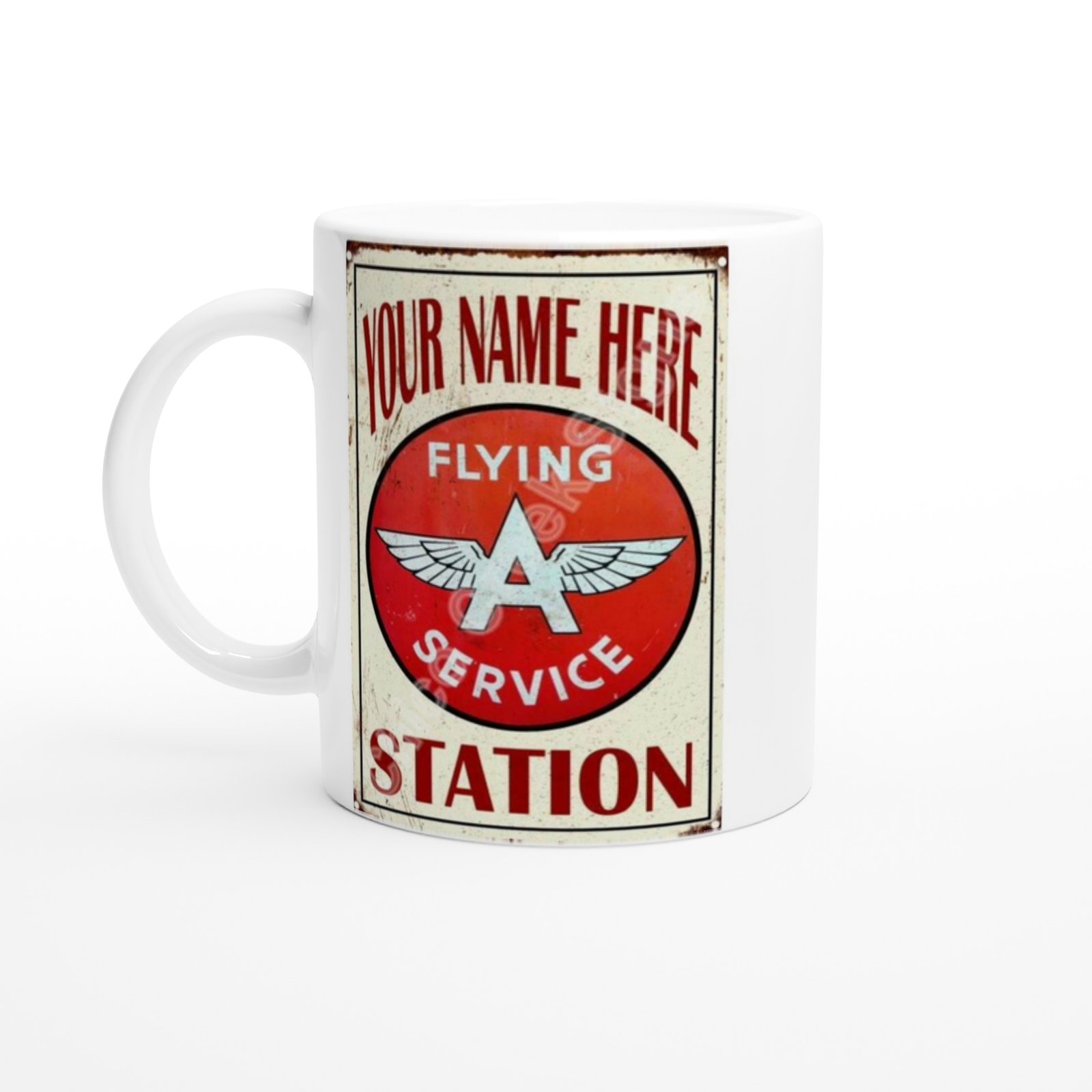 Flying A Servis İstasyonu Retro Baskılı Kupa Bardak
