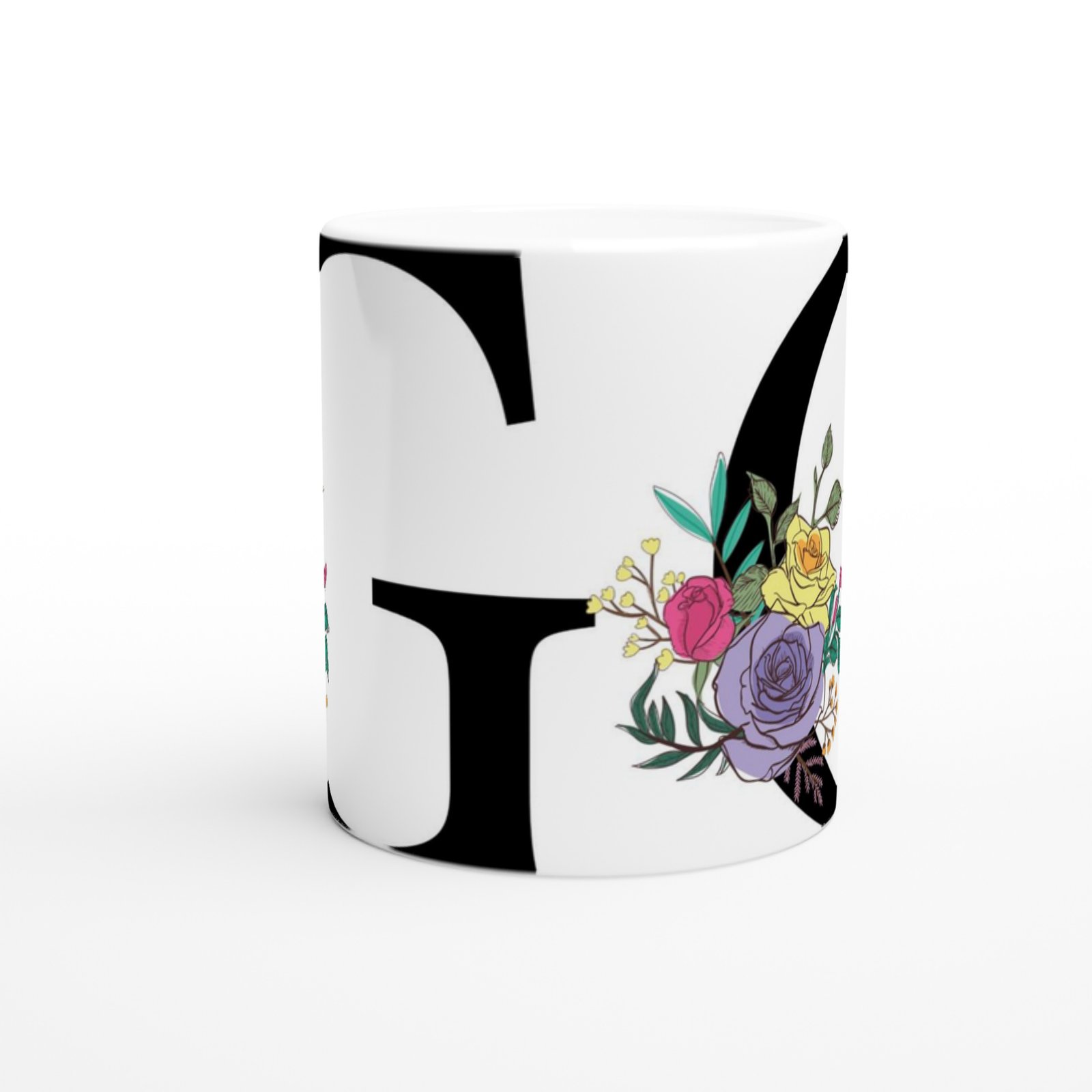 G Harfi Çiçek Motifli Kupa Bardak - 2