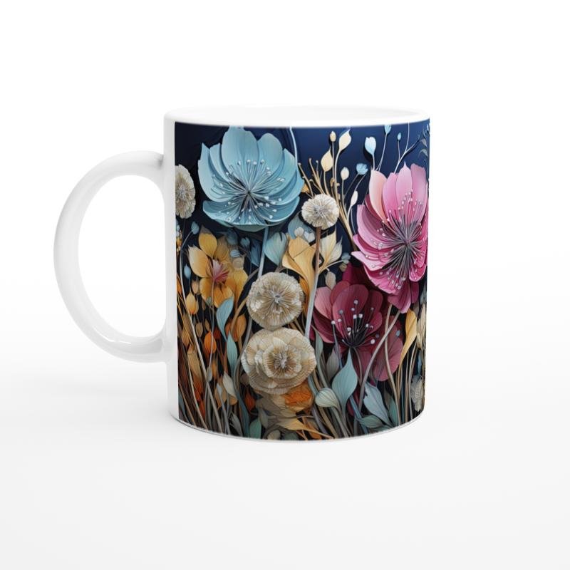 Gece Bahçesi Çiçekleri Kupa Bardak