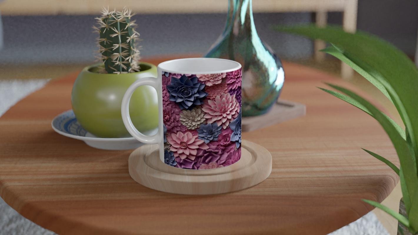 Gece Gülü ve Lavanta Kupa Bardak - 4