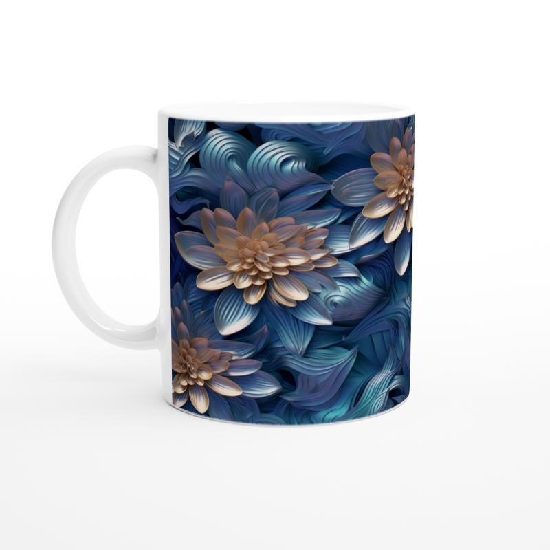 Gecenin Zarafeti Çiçek Desenli Kupa Bardak