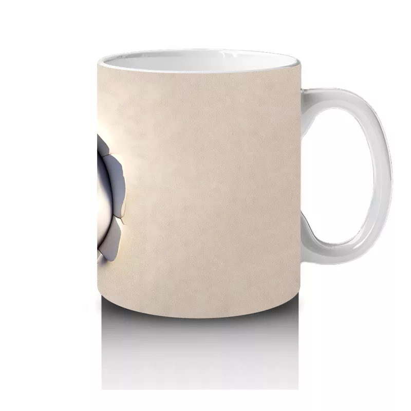 Geniş Gözlü Komik Yüz Maskotu – Baskılı Kahve Kupası - 4