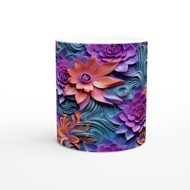 Gizemli Akşam Işığı Çiçek Desenli Kupa Bardak - 2