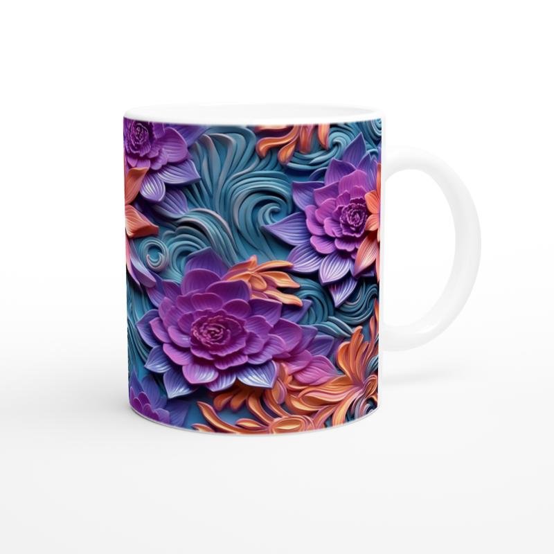 Gizemli Akşam Işığı Çiçek Desenli Kupa Bardak - 3