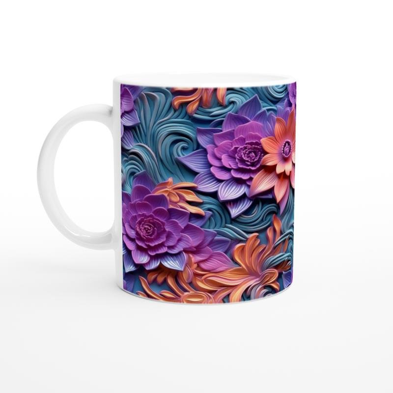 Gizemli Akşam Işığı Çiçek Desenli Kupa Bardak