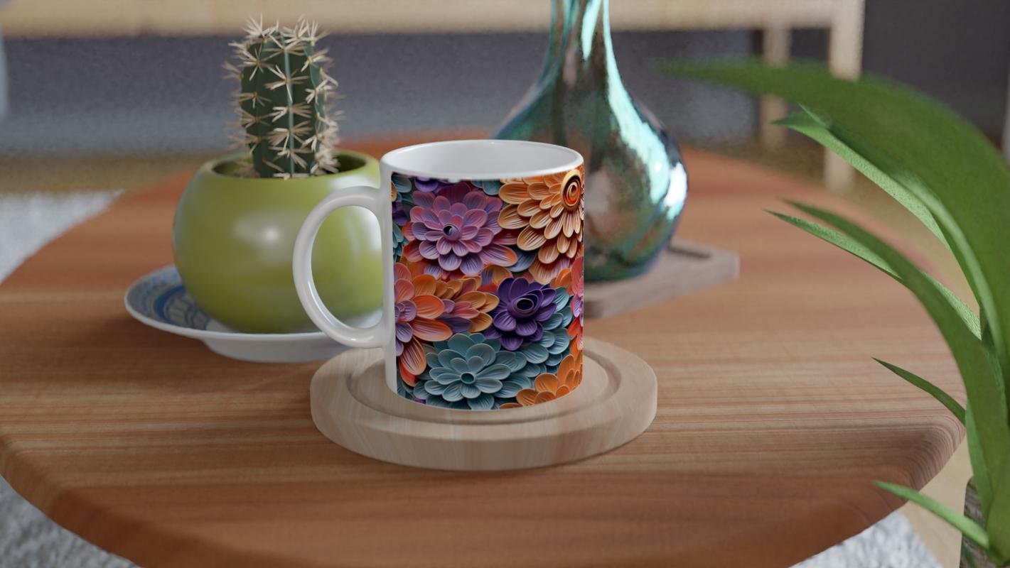 Gökkuşağı Çiçek Bahçesi Kupa Bardak - 4