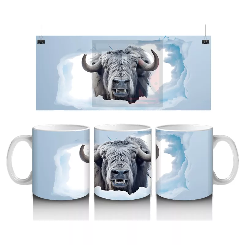 Gökyüzü Fonunda Yaban Mandası Figürü – Baskılı Kupa