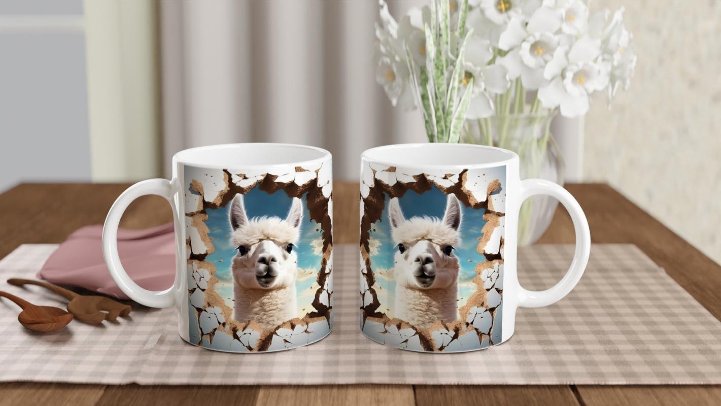 Gökyüzü Temalı Lama Baskılı Kupa Bardak - 5