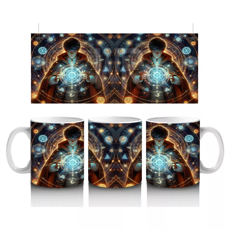 Gotik Tarzda Cam Fanuslu Işıltılı Cadılar Bayramı Baskılı Kupa Bardak