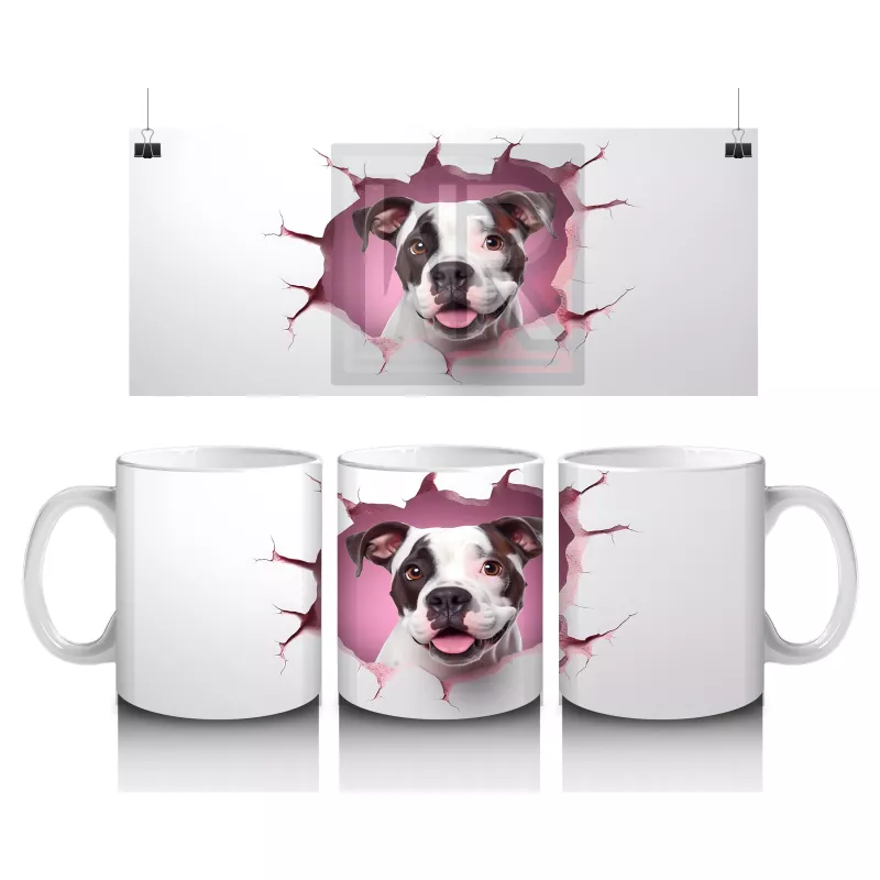 Gül Bahçesinden Bakan Sevimli Köpek – Baskılı Kahve Kupası