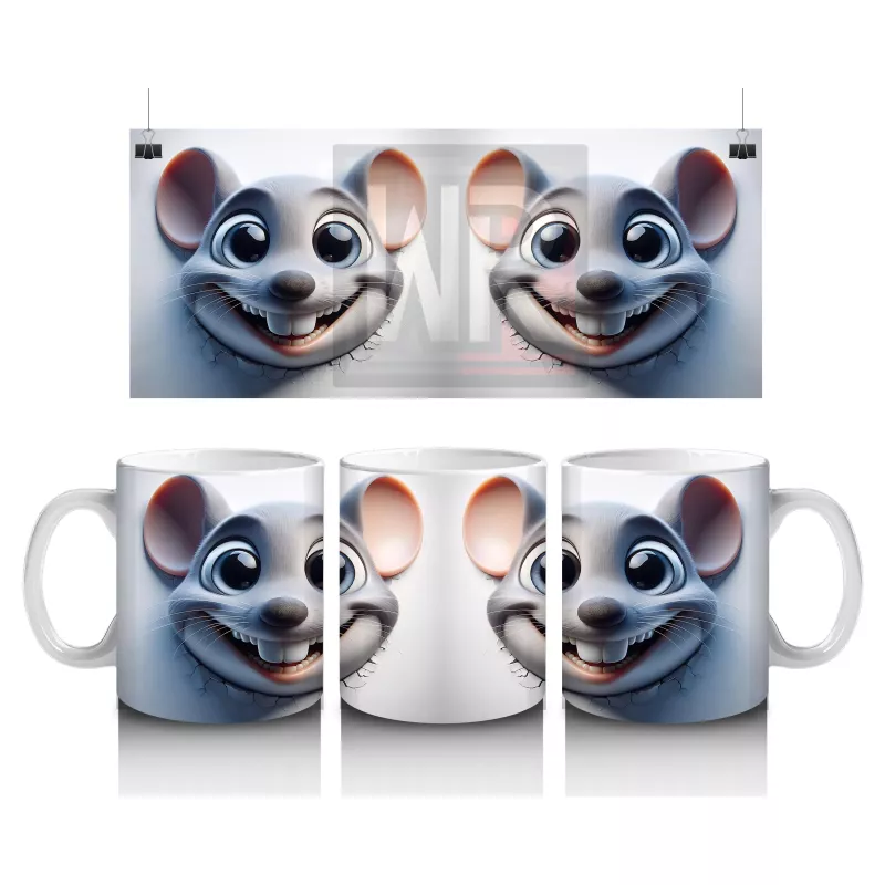 Gülen Fare Çifti – Baskılı Kahve Kupası