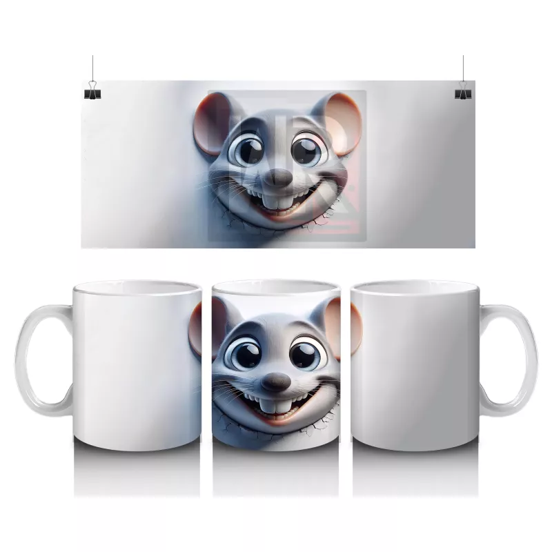 Gülen Sevimli Fare – Baskılı Kahve Kupası