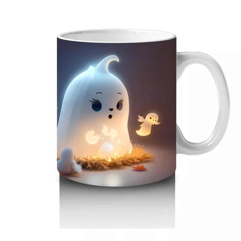 Gülümseyen Hayalet ve Sıcak Işıklar – Hediyelik Kahve Kupası - 4