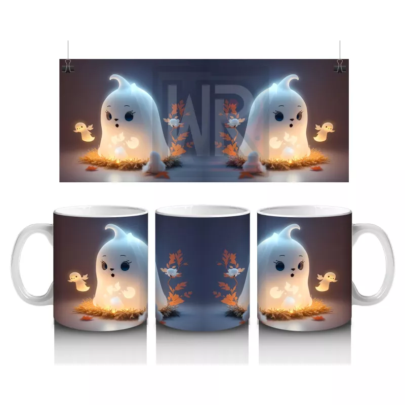 Gülümseyen Hayalet ve Sıcak Işıklar – Hediyelik Kahve Kupası