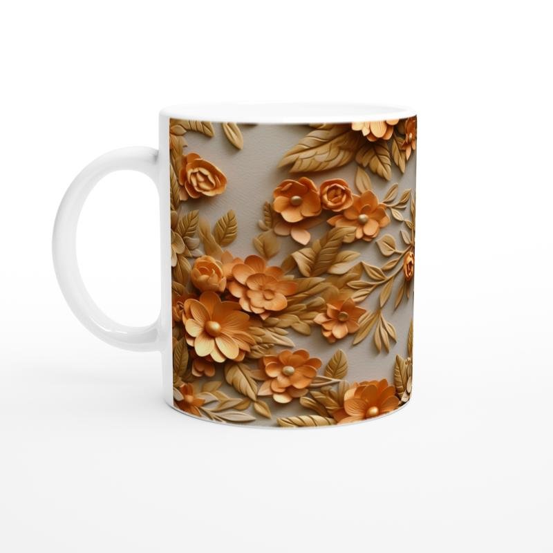 Gün Batımı Esintili Çiçekli Kupa Bardak