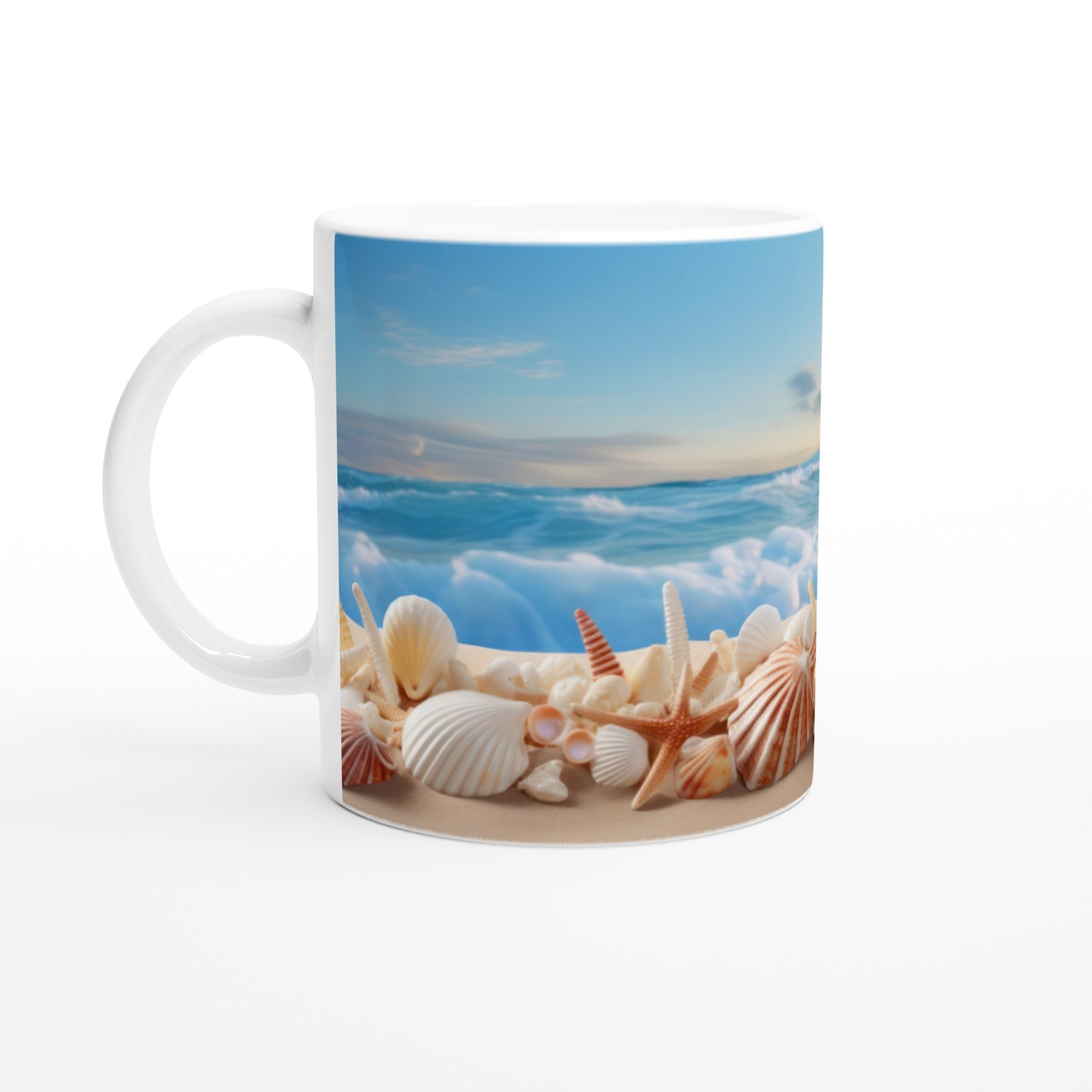 Gün Batımında Deniz Kabuğu Kupa Bardak - 2