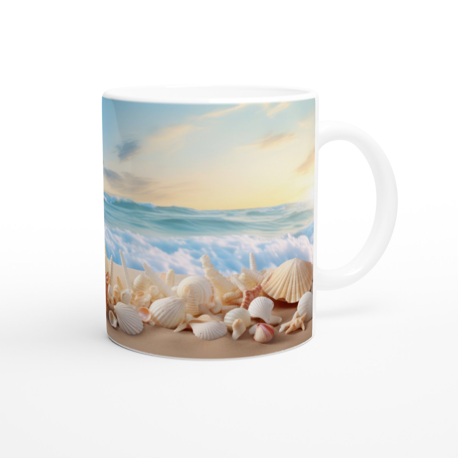 Gün Batımında Deniz Kabuğu Kupa Bardak - 3