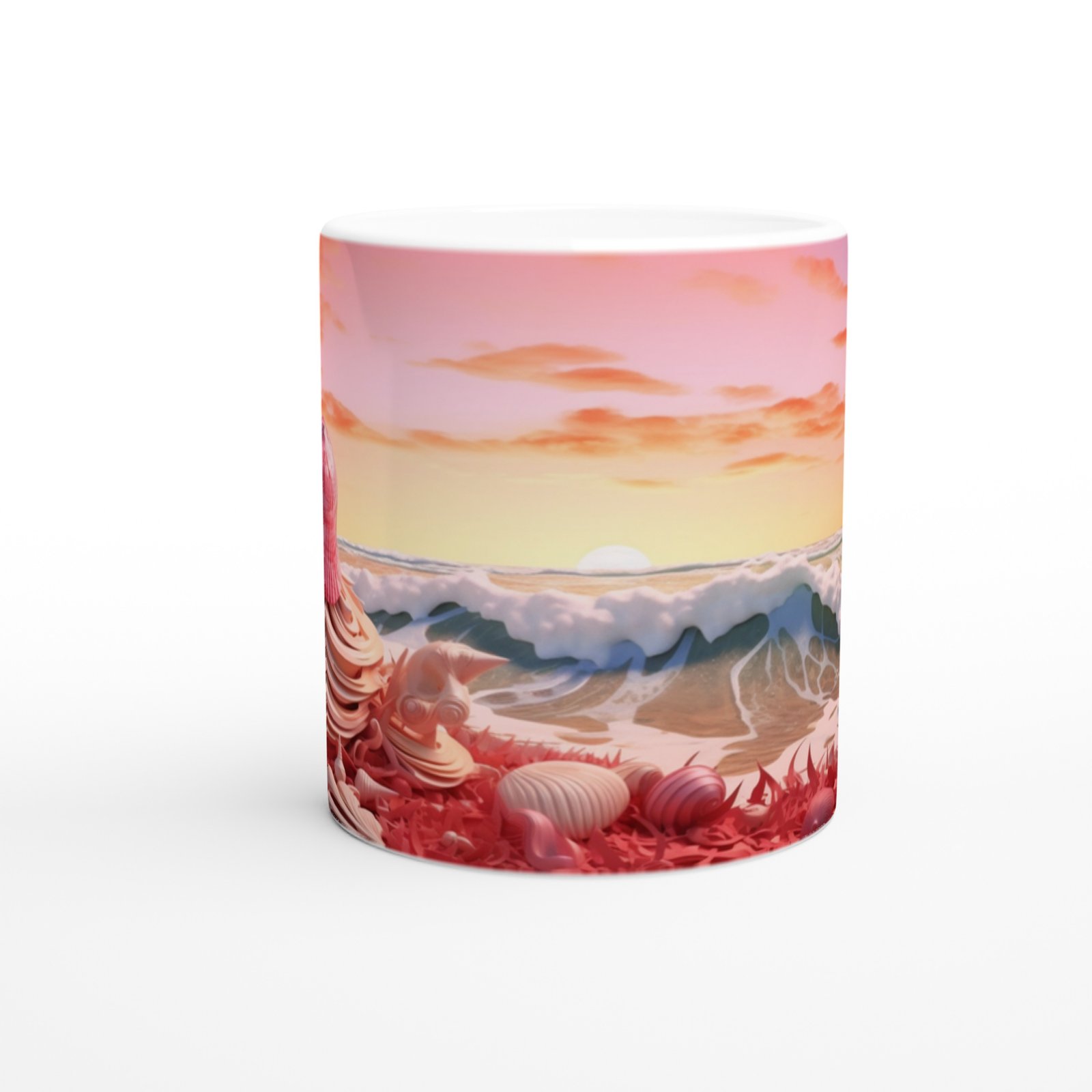 Gün Batımında Kabuk Koleksiyonu Kupa Bardak