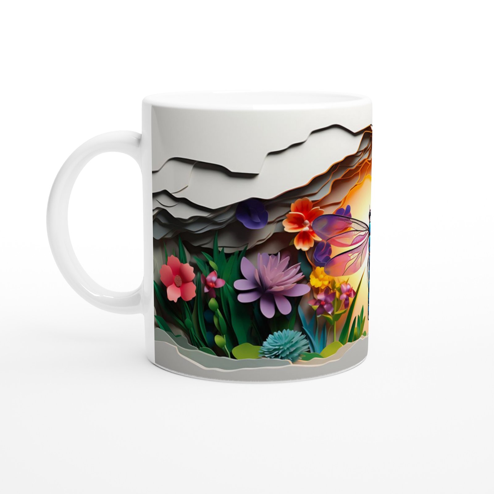 Güneşin Işığında Parlayan Yusufçuk Temalı Baskılı Kupa Bardak - 2