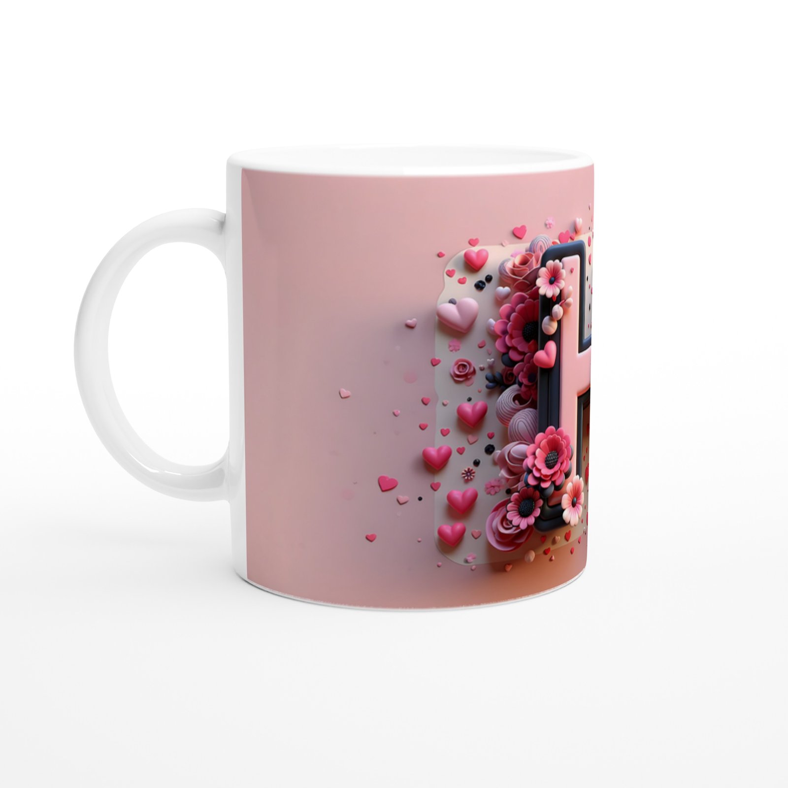 H Harfi Zarif Alfabe Kupa Bardak - 2