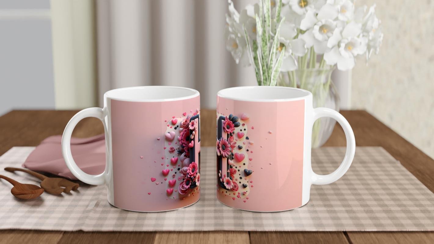 H Harfi Zarif Alfabe Kupa Bardak - 5