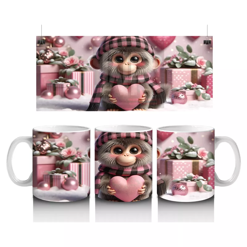 Hediye Kutuları Arasında Şapkalı Kirpi – Baskılı Kahve Kupası