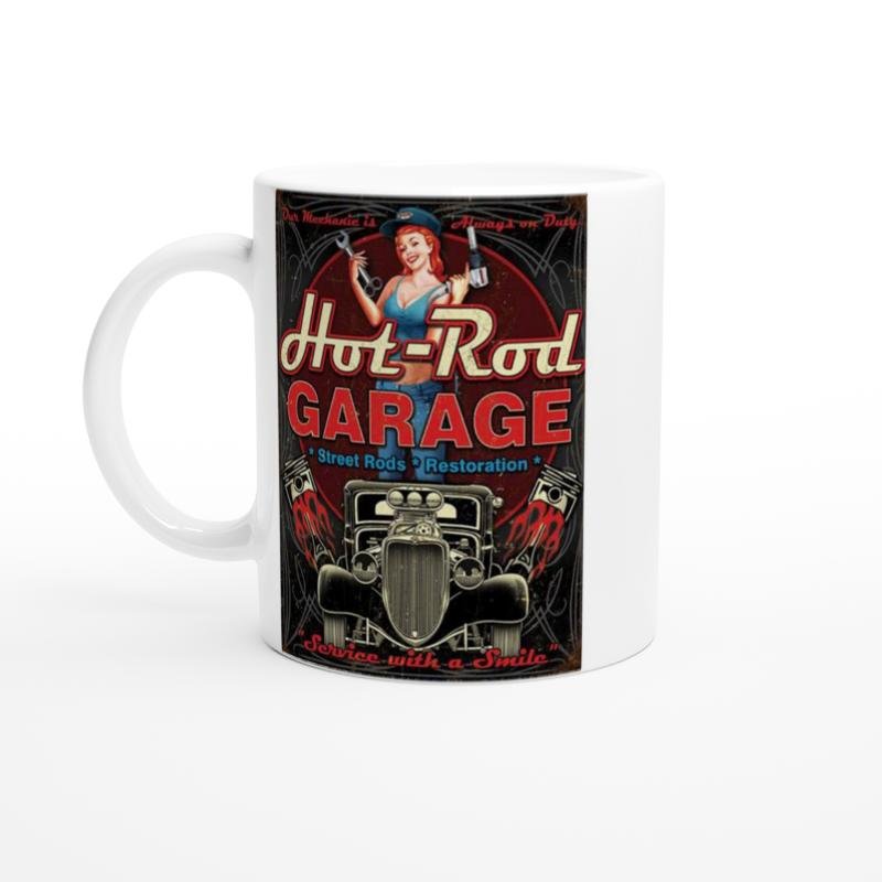 Hot-Rod Mekanik Temalı Retro Kupa Bardak