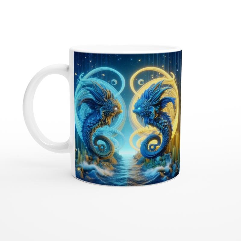 İkizler Burcu Baskılı Kahve Kupası - Astral Denizaltı Dünyası Vs1