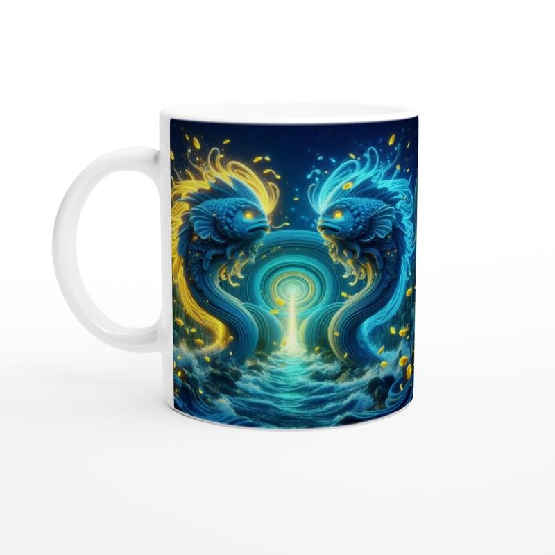 İkizler Burcu Baskılı Kahve Kupası - Astral Denizaltı Dünyası Vs3